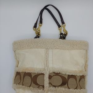 Coach Sheepskin White Tote